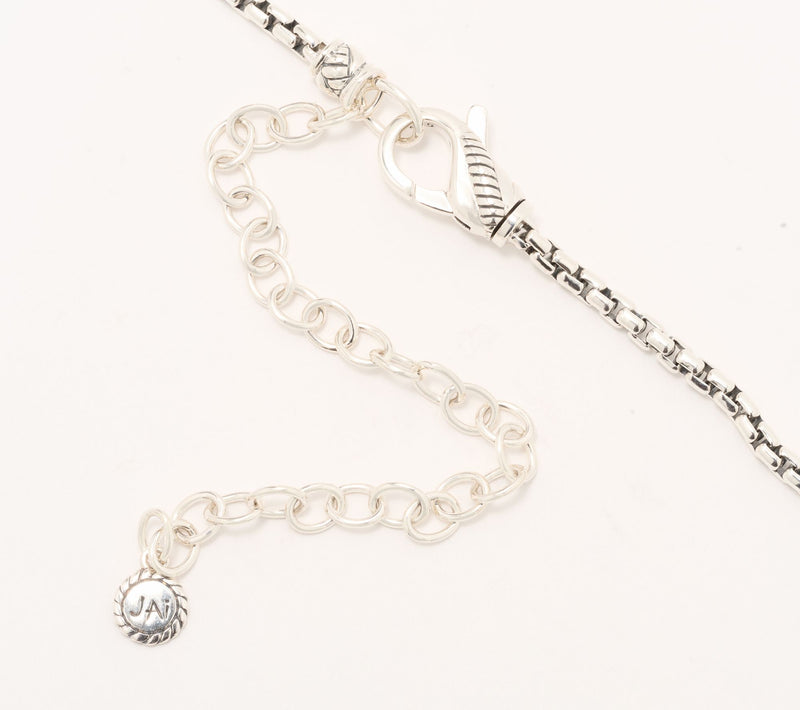 JAI Sterling Silver Lab Grown Diamond Box Chain Necklace 2.3ctw — View 3