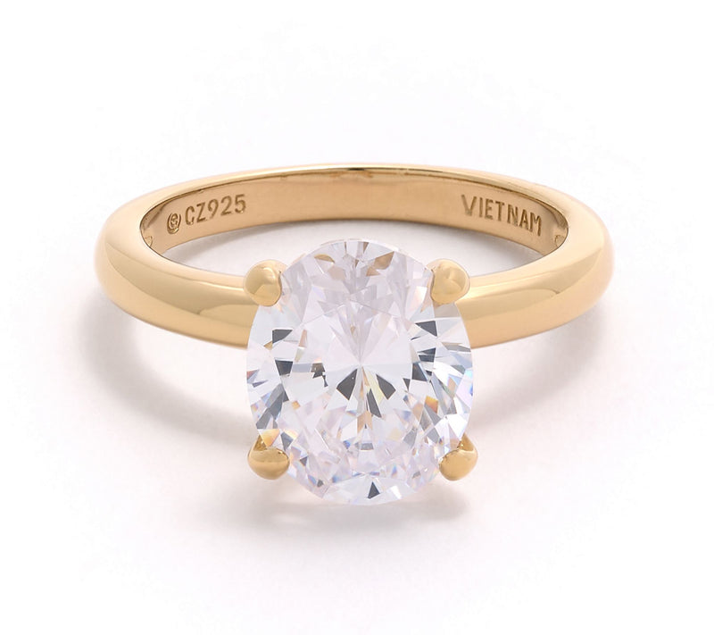 Diamonique Classics 4.00 cttw Ring, 14K Plated — View 10