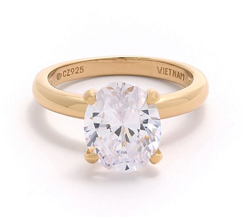 Diamonique Classics 4.00 cttw Ring, 14K Plated — View 5