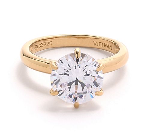 Diamonique Classics 4.00 cttw Ring, 14K Plated — View 8