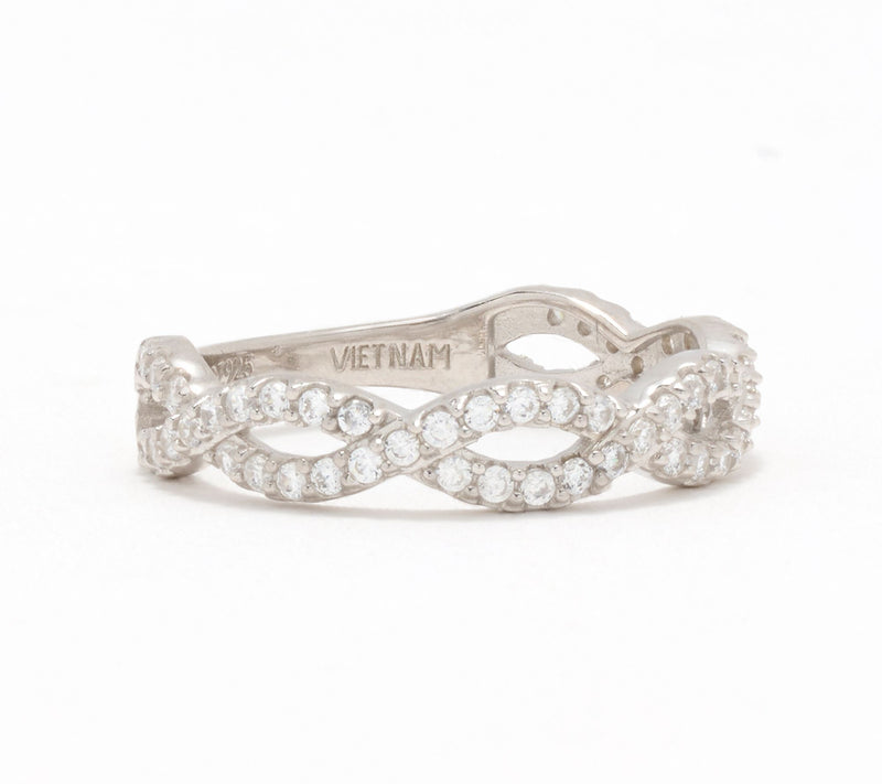 Diamonique x Erin Moseley Infinity Band Ring, Sterling Silver — View 8