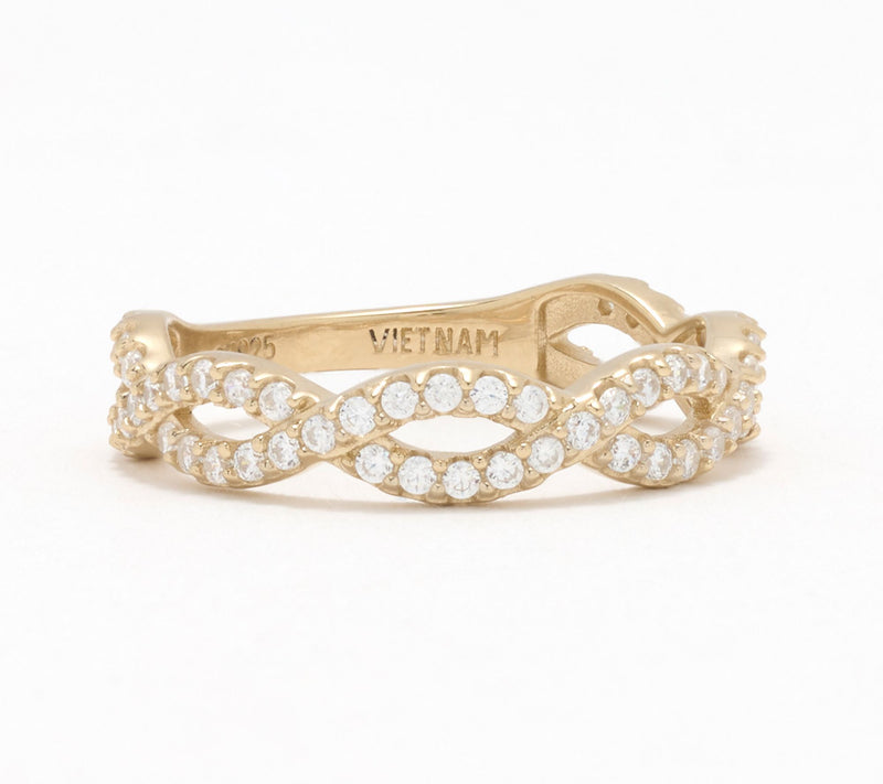 Diamonique x Erin Moseley Infinity Band Ring, Sterling Silver — View 9
