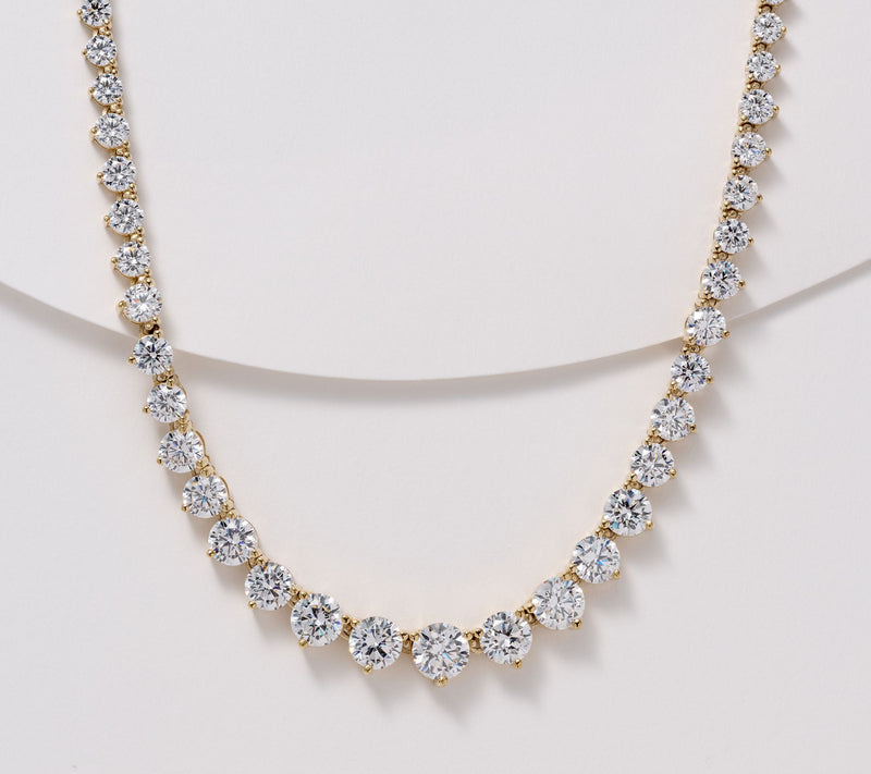 Diamonique Classics Graduated Tennis Necklace, Sterl — View 11