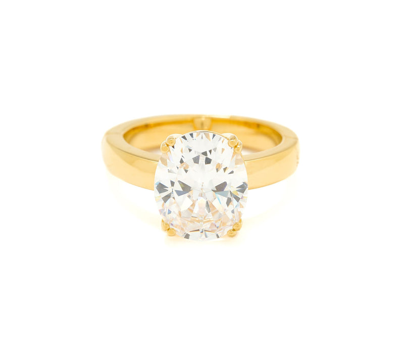 Diamonique x Jennifer Miller Accessible Shank Ring, 14K Plated — View 5