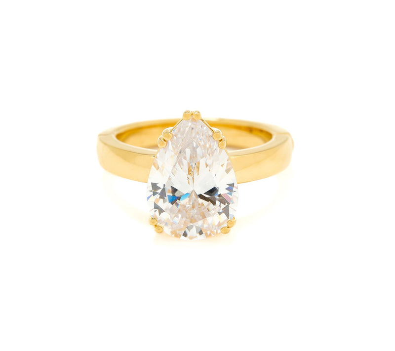 Diamonique x Jennifer Miller Accessible Shank Ring, 14K Plated — View 10