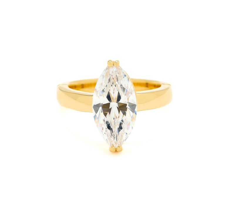 Diamonique x Jennifer Miller Accessible Shank Ring, 14K Plated — View 7