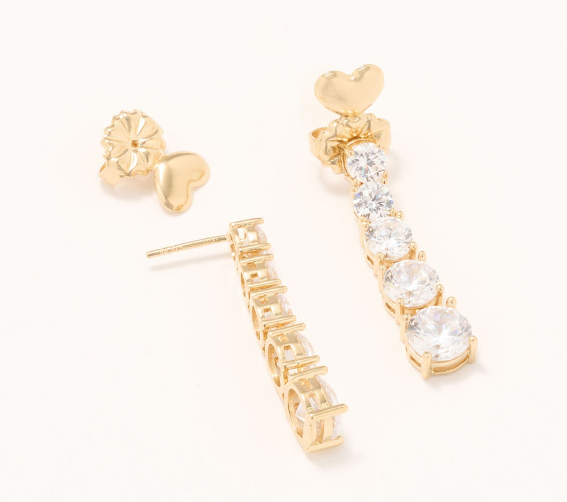 Diamonique x Jennifer Miller Graduated Drop Earrings, Sterling Silver — View 2
