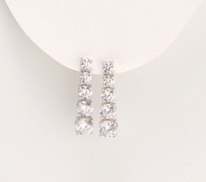 Diamonique x Jennifer Miller Graduated Drop Earrings, Sterling Silver — View 6