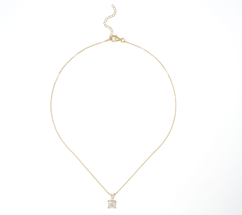 Diamonique Crisscross Necklace, Sterling Silver — View 2