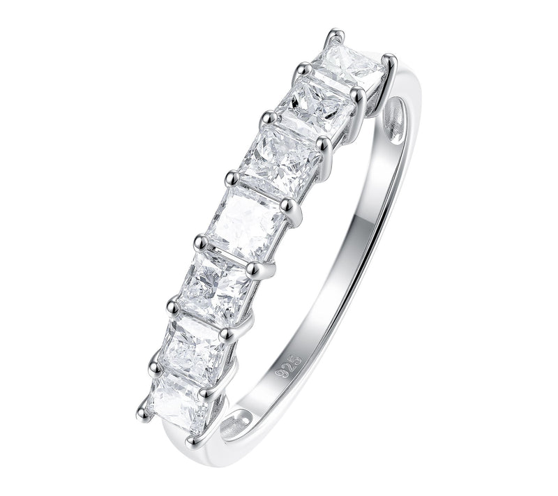 Fire Light 0.90 cttw Lab Grown Diamond PrincessRing, Sterling — View 6