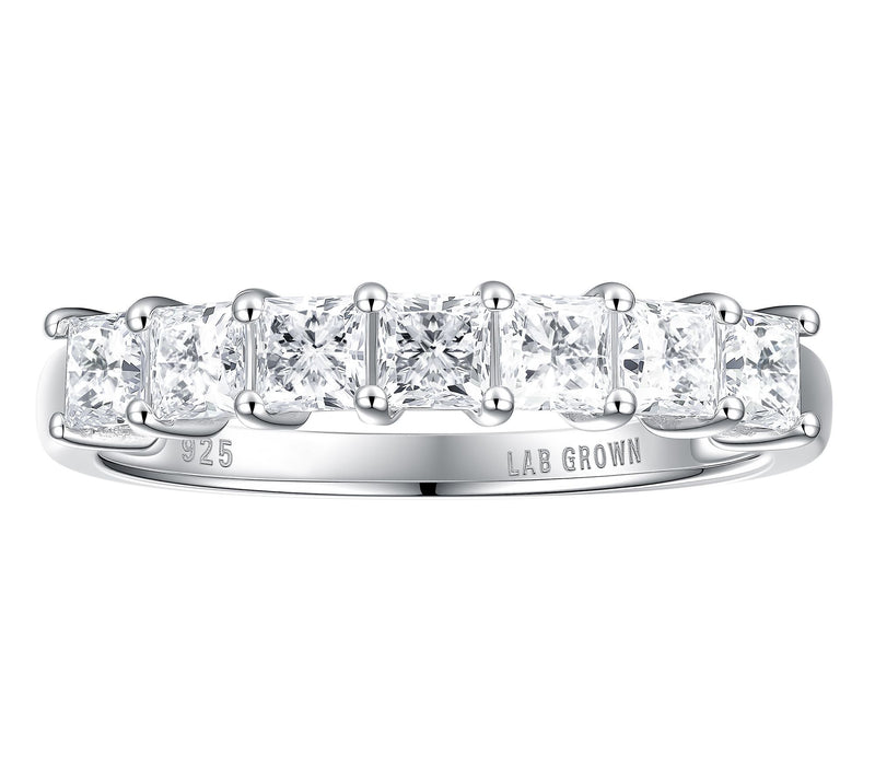 Fire Light 0.90 cttw Lab Grown Diamond PrincessRing, Sterling — View 2