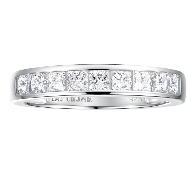 Fire Light 0.60 cttw Lab Grown Diamond PrincessRing, Sterling — View 2