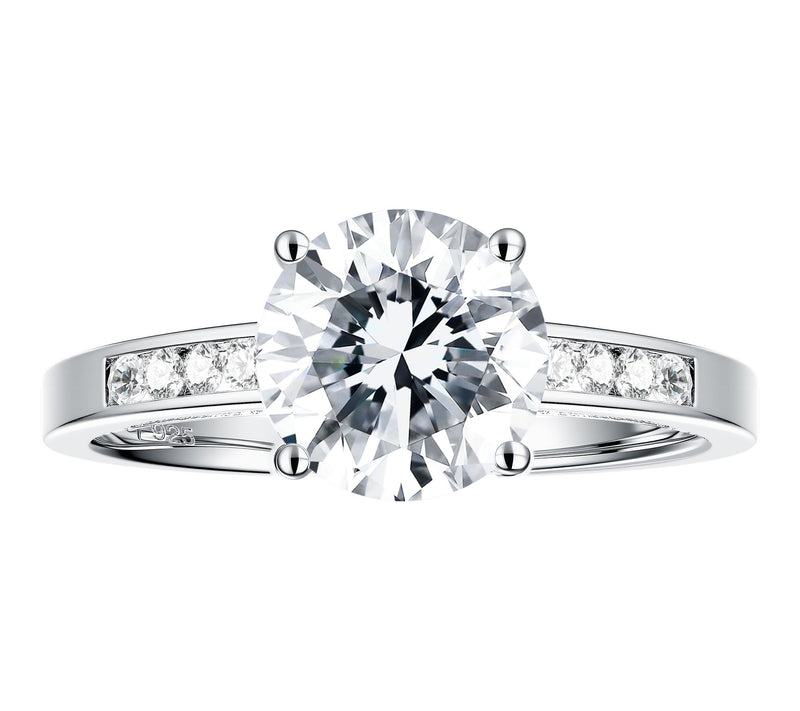 Moissanite Luxe 1.85 cttw Round Engagement Ring, Sterling — View 2