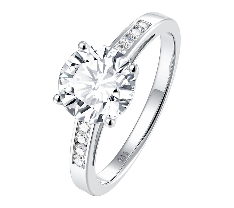 Moissanite Luxe 1.85 cttw Round Engagement Ring, Sterling — Main view