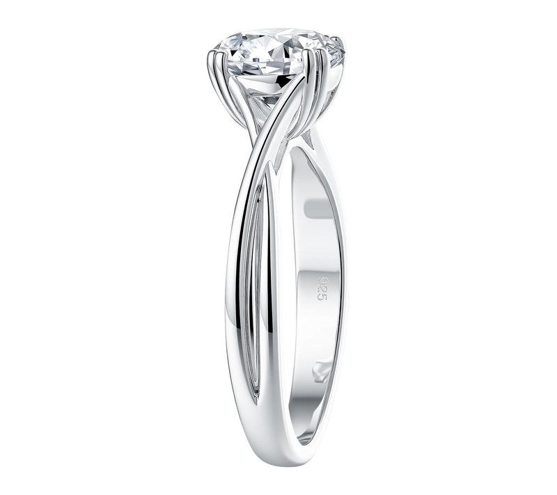 Moissanite Luxe Solitaire Ring, Sterling Silver — View 3