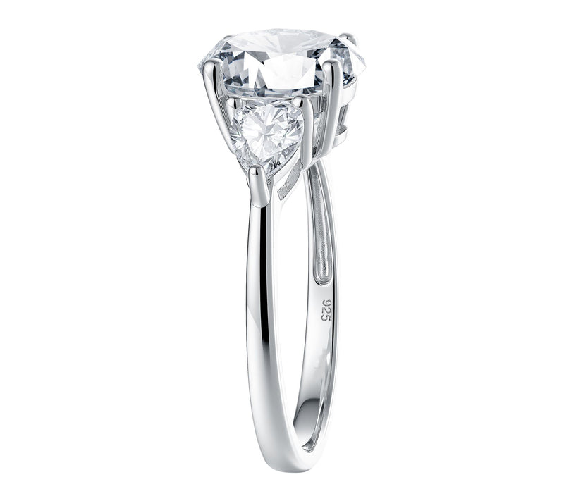 Moissanite Luxe 0.55 cttw Wrapped Halo Ring, Sterling Silver — View 3