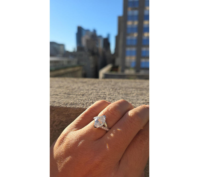 Moissanite Luxe Marquise Crossover Ring, Sterling Silver — View 5