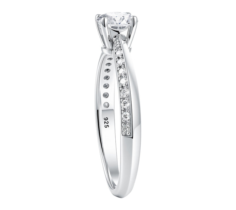 Moissanite Luxe 0.50 cttw Solitaire EngagementRing, Sterling — View 3