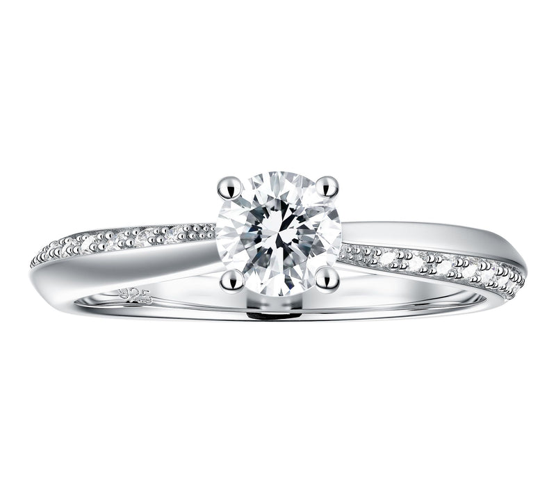 Moissanite Luxe 0.50 cttw Solitaire EngagementRing, Sterling — View 2