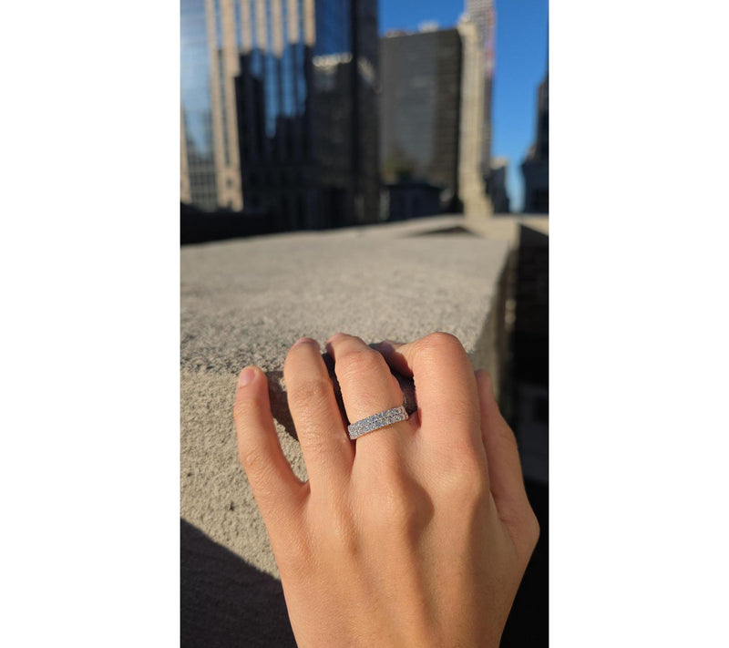 Moissanite Luxe 1.00 cttw Round Cut Band Ring,Sterling Silver — View 5