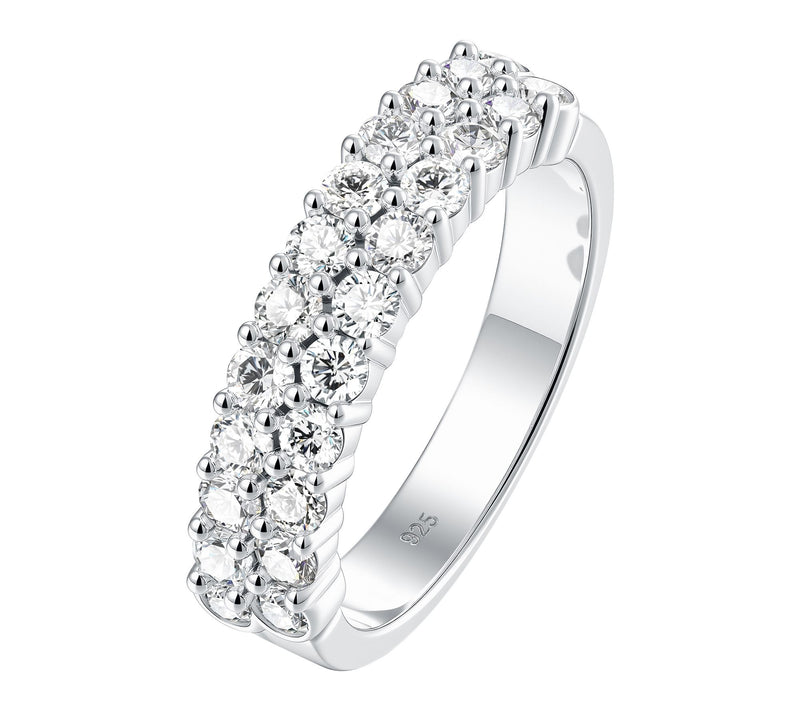 Moissanite Luxe 1.00 cttw Round Cut Band Ring,Sterling Silver — Main view