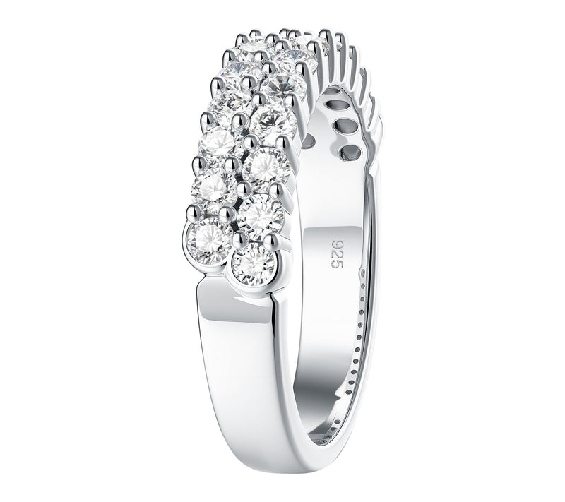 Moissanite Luxe 1.00 cttw Round Cut Band Ring,Sterling Silver — View 4