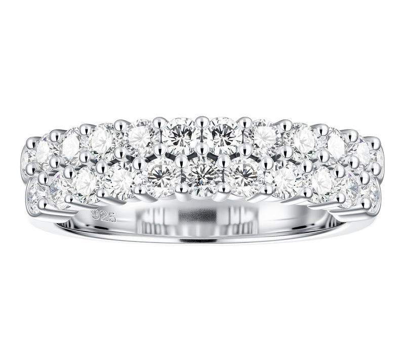 Moissanite Luxe 1.00 cttw Round Cut Band Ring,Sterling Silver — View 3