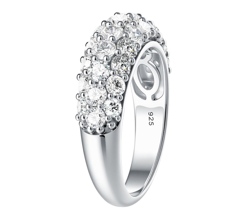 Moissanite Luxe 1.95 Multi-Row Eternity Band Ring, Sterling — View 4