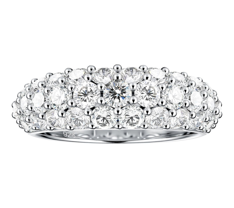 Moissanite Luxe 1.95 Multi-Row Eternity Band Ring, Sterling — View 3