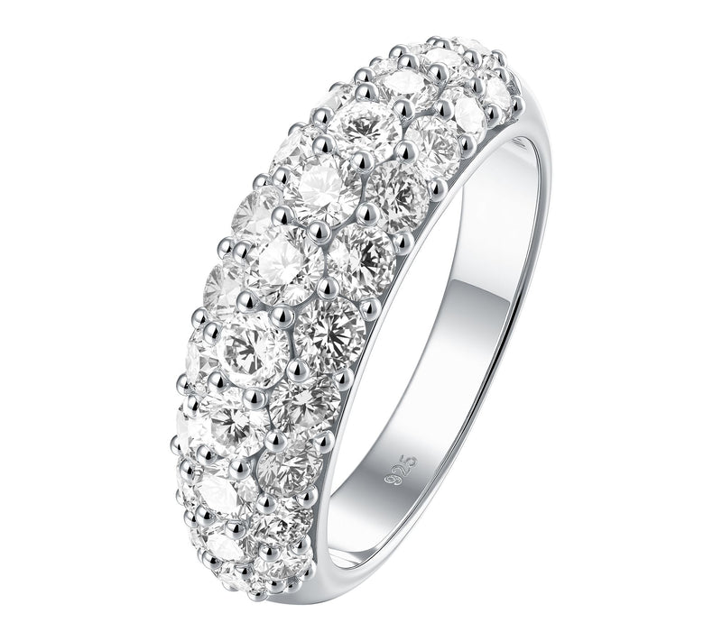 Moissanite Luxe 1.95 Multi-Row Eternity Band Ring, Sterling — View 2