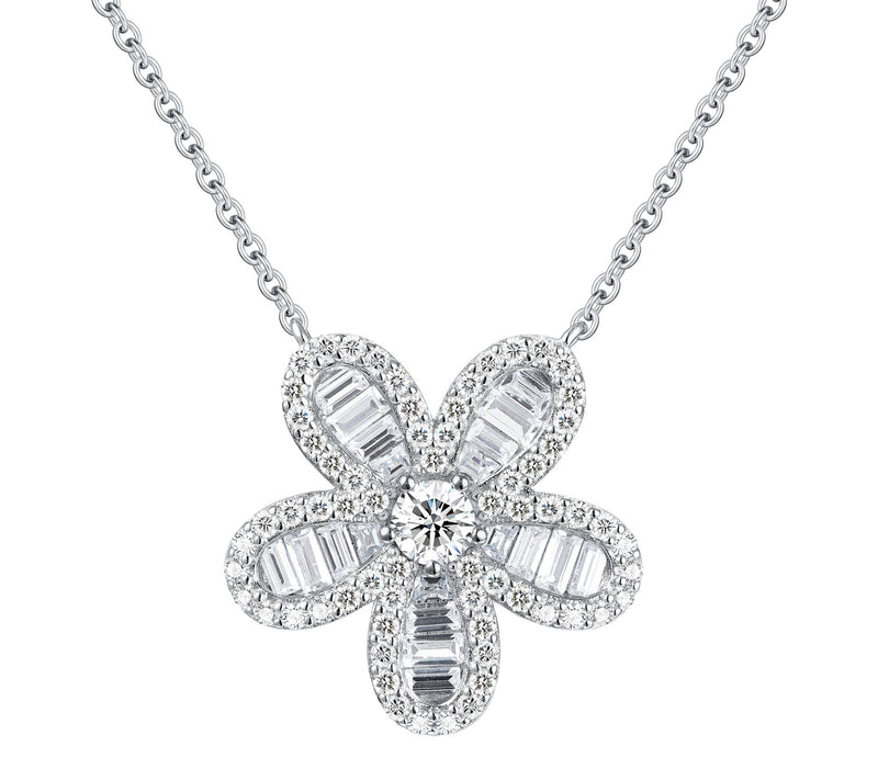 Diamonique x Jennifer Miller Flower Necklace, Sterling — View 6