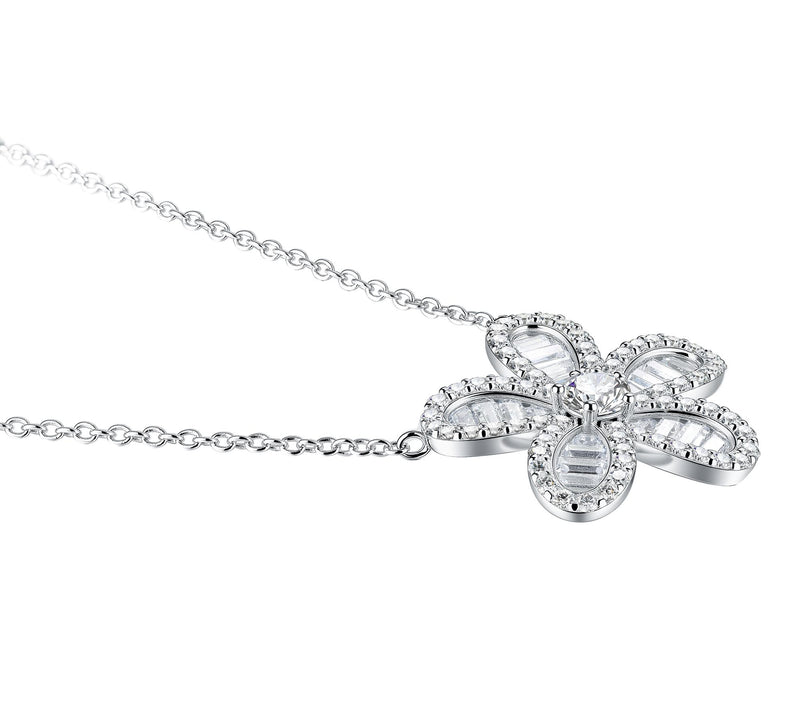 Diamonique x Jennifer Miller Flower Necklace, Sterling — View 3