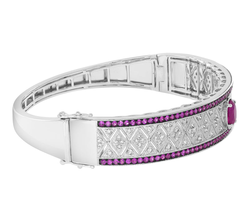 Effy Diamond & Ruby Bangle, Sterling Silver — View 2