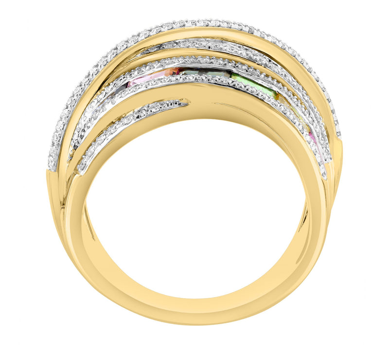 Effy Diamond, Multi-Sapphire & Tsavorite BypassRing, 14K Gold — View 2