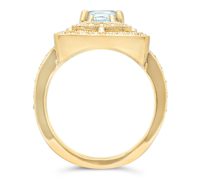 Dallas Prince 14K Clad Chrome Marcasite & Blueopaz Ring — View 4