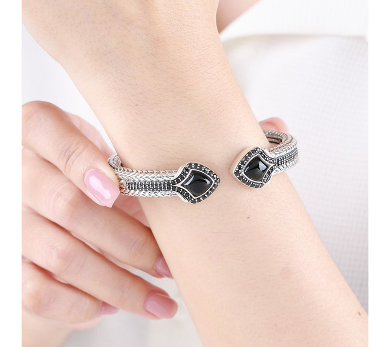 Tiffany Kay Studio Sterling Onyx & Black SpinelCuff — View 5