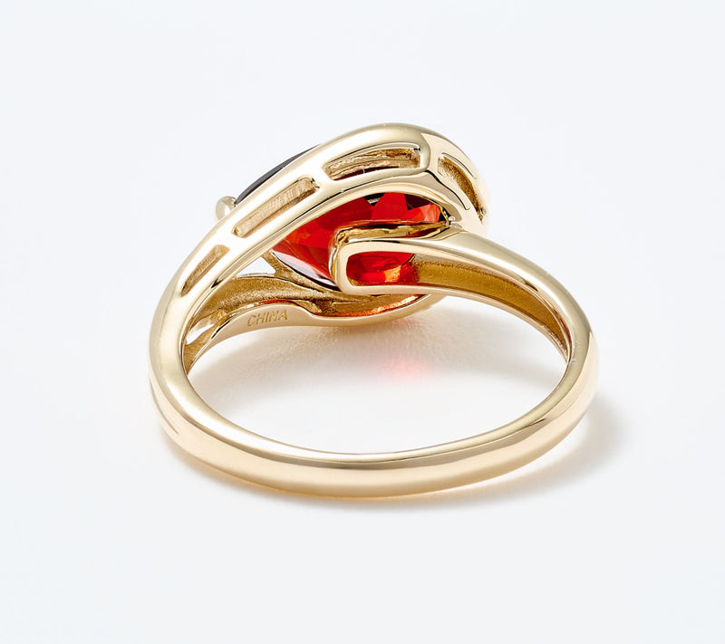 Vault Discoveries Mozambique Deep Red Garnet Pear Ring, 14K — View 3