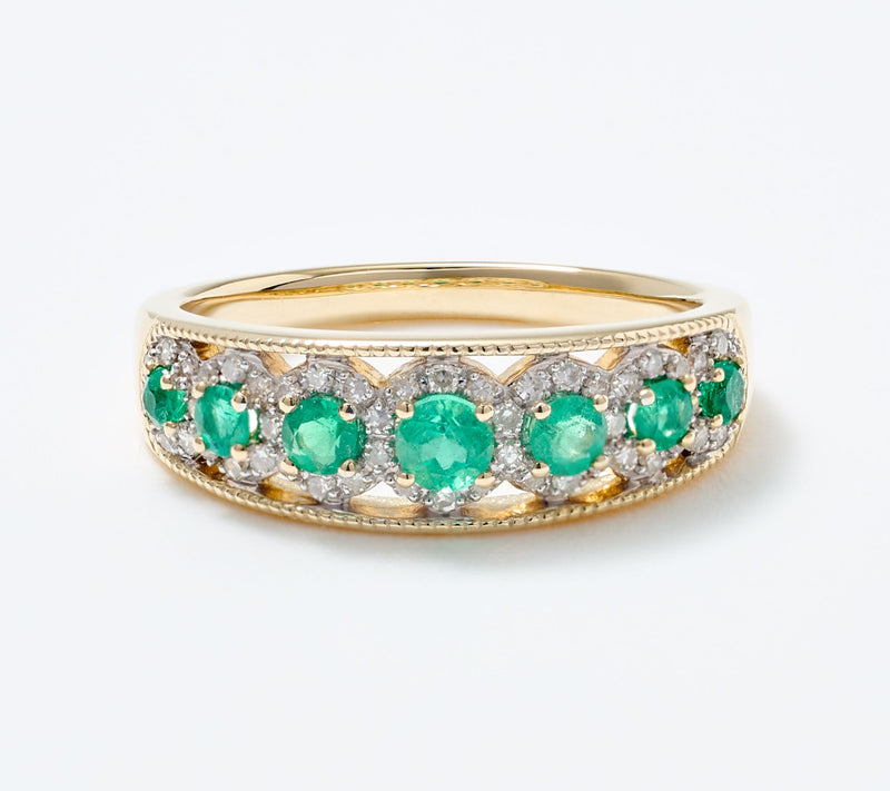 Vault Discoveries Columbian Emerald Multi Stone Ring, 14K — View 2
