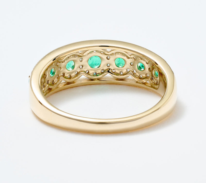 Vault Discoveries Columbian Emerald Multi Stone Ring, 14K — View 3