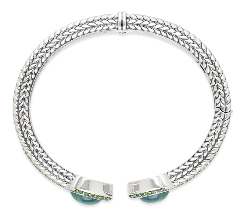 Tiffany Kay Studio Sterling Silver Diopside & Malachite Cuff — View 2