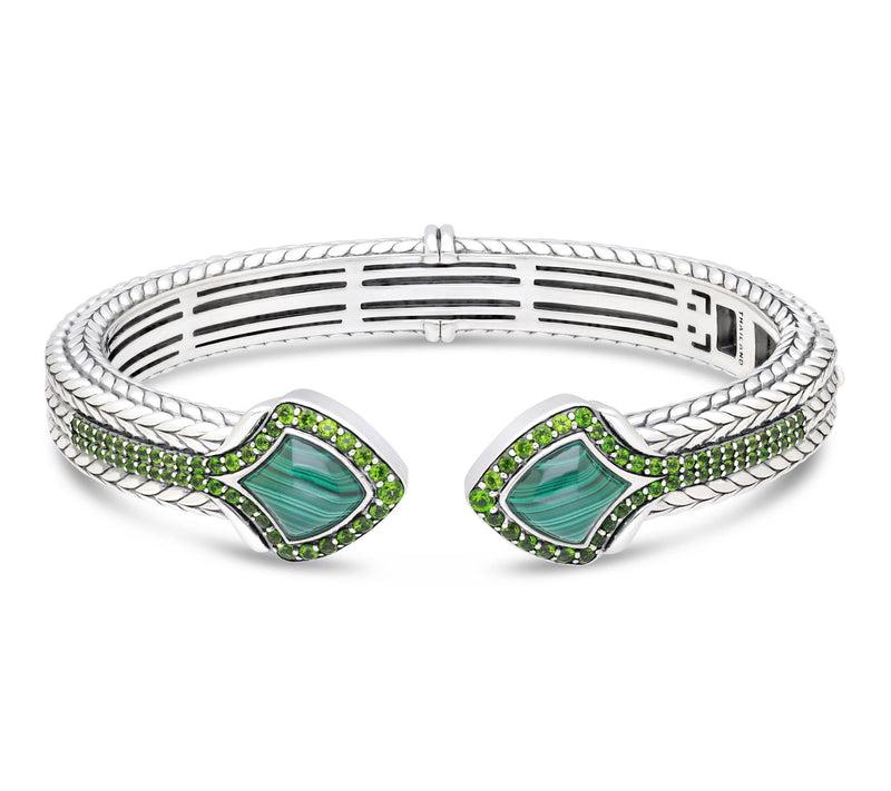 Tiffany Kay Studio Sterling Silver Diopside & Malachite Cuff — Main view