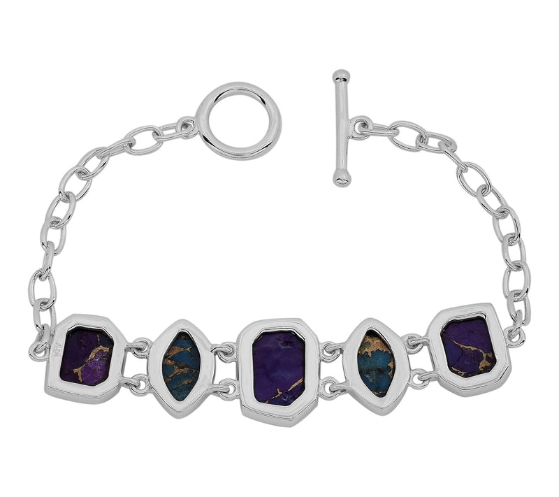 Affinity Gems 5-Stone Bracelet, Sterling Silver — View 3
