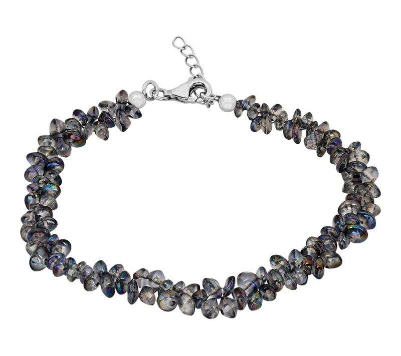 Sterling Silver Green Coated Quartz Bracelet, Sterling Silver — Main view