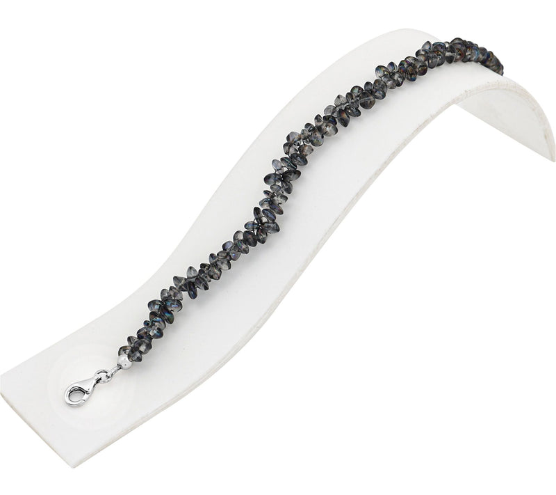 Sterling Silver Green Coated Quartz Bracelet, Sterling Silver — View 4