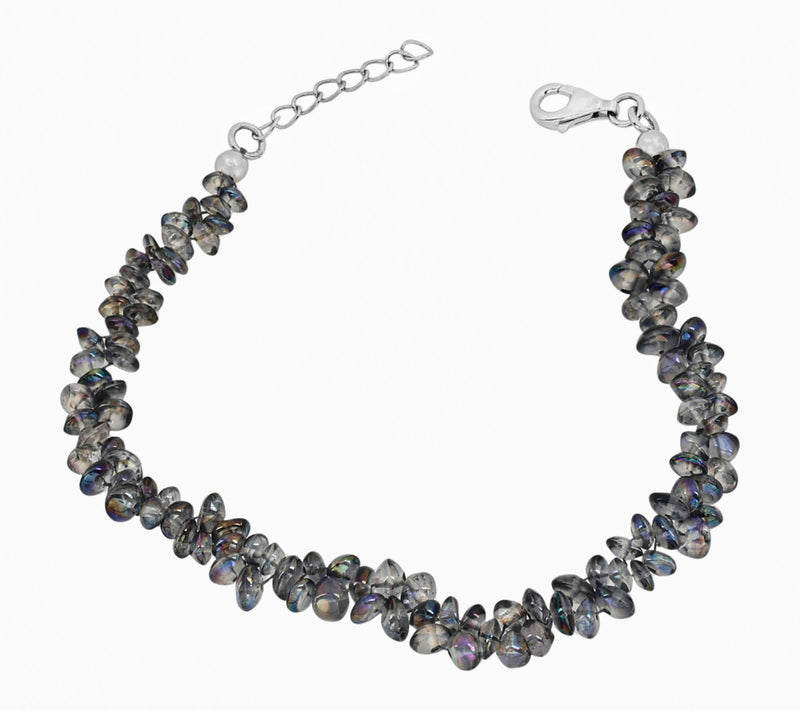Sterling Silver Green Coated Quartz Bracelet, Sterling Silver — View 3