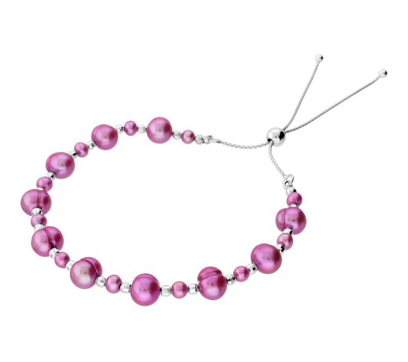 Honora Cultured Pearl Adjustable Bracelet, Sterling Silver — View 6