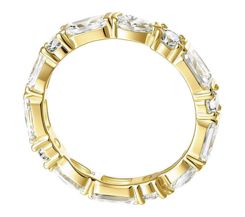 Diamonique x Jennifer Miller Multi-Cut Band RIng, Sterling — View 3