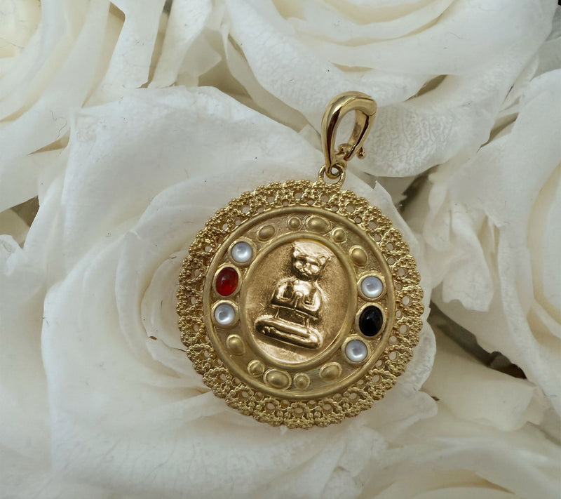 Goddaughters 14K Gold Clad Gemstone Zen Cat Enhancer — View 4