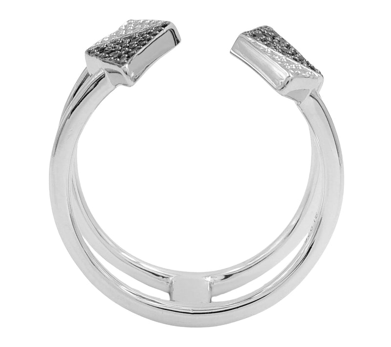 Affinity Gems Black Spinel & Zircon Ring, Sterling Silver — View 5