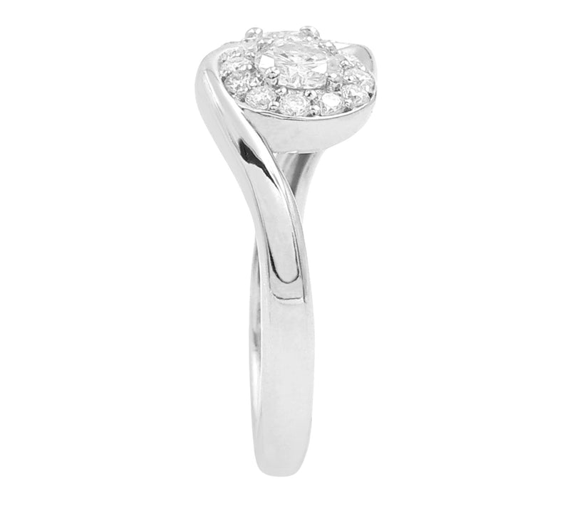 Affinity Gems Moissanite Halo Ring, Sterling Silver — View 4